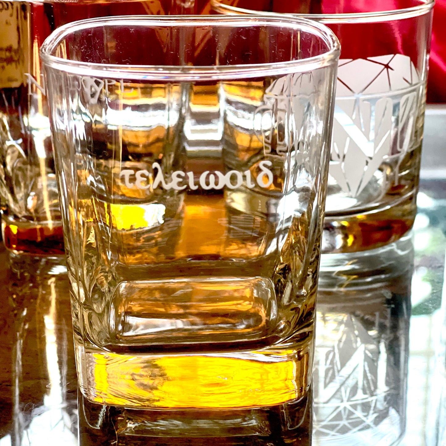 11oz Etched Whiskey Rock Glass