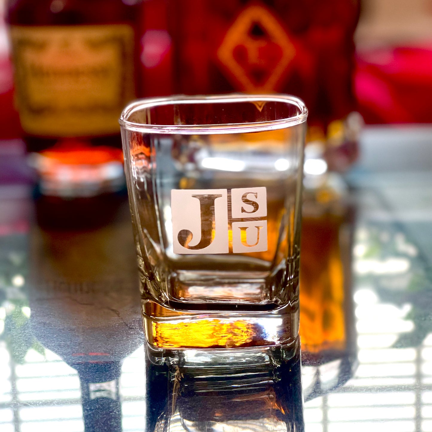 11oz Etched Whiskey Rock Glass